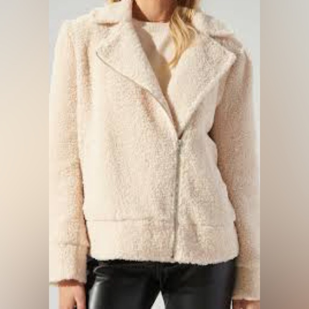 Women's Rowan Faux Sherpa Moto Jacket size M NWOT Cozy Comfort
